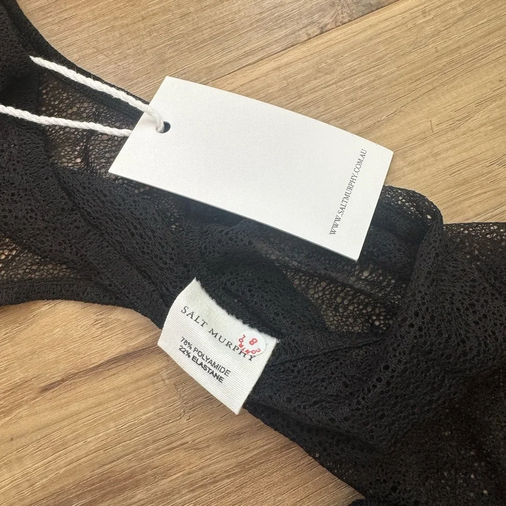 SALT MURPHY Men's Black Long Sleeve Mesh Cropped Top Avant Garde Medium NWT - Picture 7 of 7